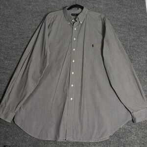 Ralph Lauren Shirt Mens 2XLT Tall Black White Gingham Button Down Long Sleeve